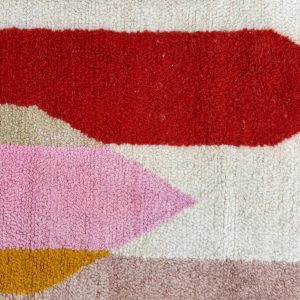 Custom Colorful Berber Beni Ourain Hand Knotted Wool Rug