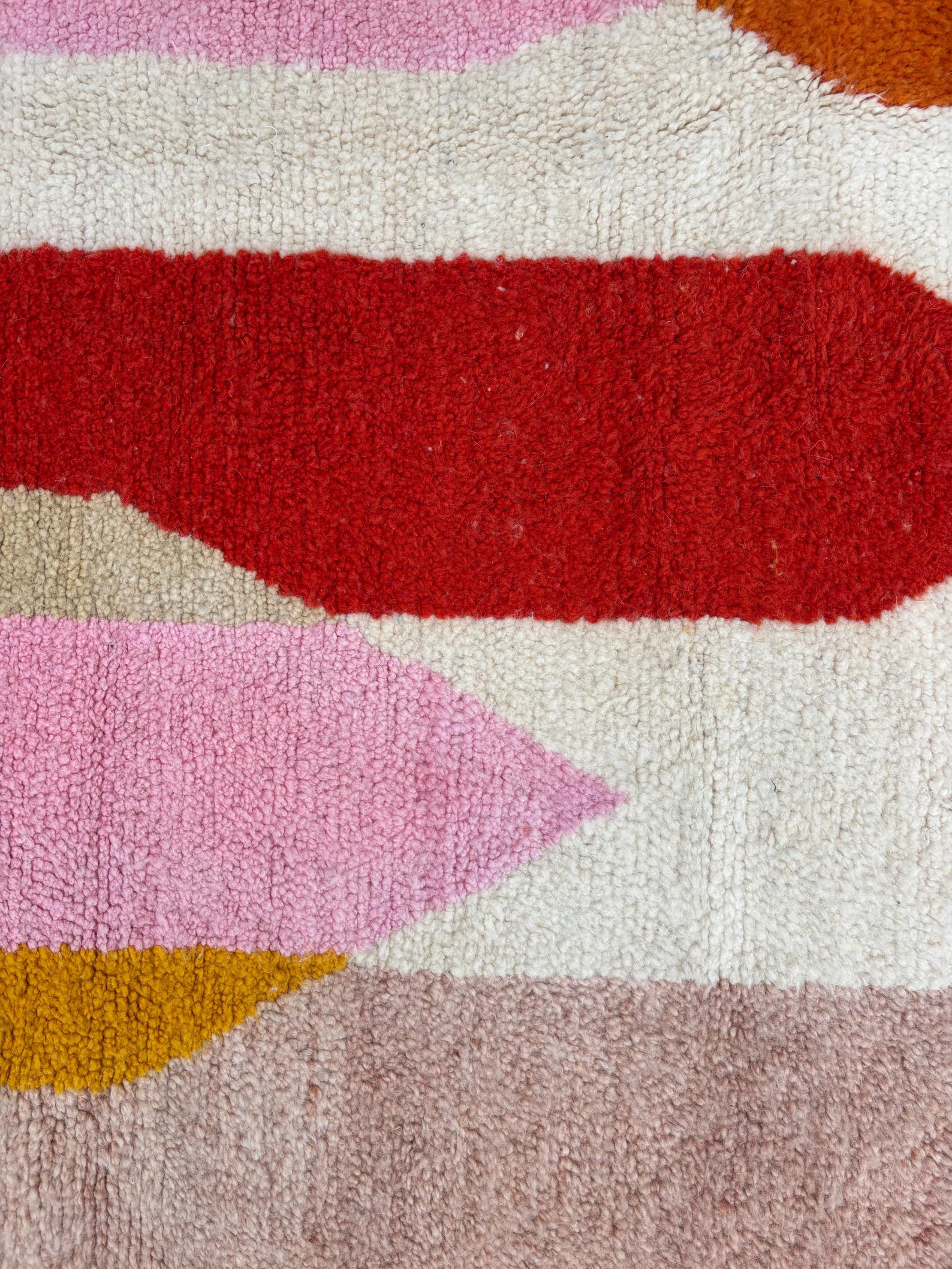 Custom Colorful Berber Beni Ourain Hand Knotted Wool Rug