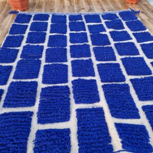 Amazigh Beni Ourain Berber Wool Rug with Custom Sizes Cream Black