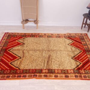Berber Amazigh Beni Ourain Handmade Wool Rug with Boho Motifs
