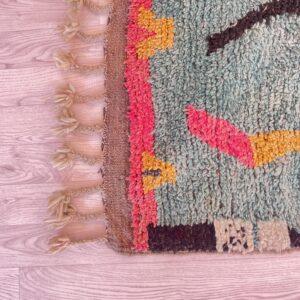 Amazigh Berber Beni Ourain Wool Rug with Boho Home Decor