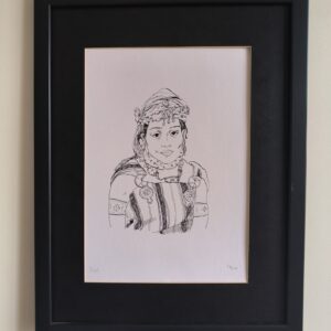Amazigh Woman Ink Illustration Original Artwork Unique Portrait