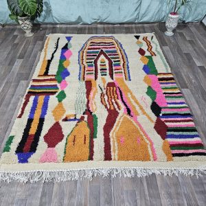 Berber Colorful Beni Ourain Hand Knotted Wool Rug Custom