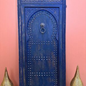 Berber Amazigh CUSTOM STUDDED DOOR Blue Wooden Chefchaouen Design
