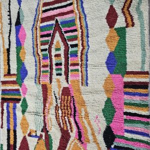 Berber Colorful Beni Ourain Hand Knotted Wool Rug Custom
