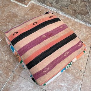 Berber Handmade Kilim Hanbal Rug Pouf Floor Seating Decor