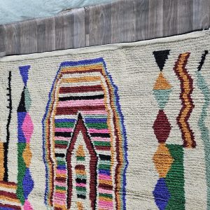 Berber Colorful Beni Ourain Hand Knotted Wool Rug Custom