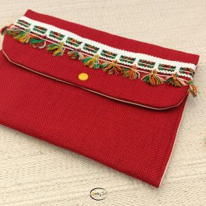 Berber Pochette Ruby Natural Fiber Travel Pouch with Pattern