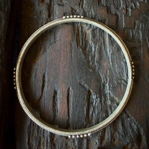 Amazigh Berber Patinated Silver Bracelet Closed Bangle Artisan Jewelry