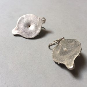 Berber Enamel Silver Earrings with Natural Coral Jewelry Design