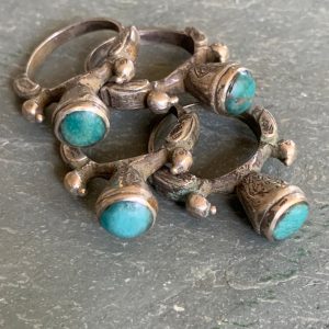 Berber Vintage Silver Bird Ring with Turquoise Statement Design