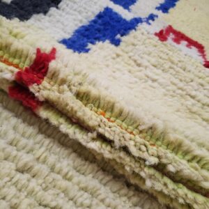 Amazigh Berber Wool Runner Rug with Abstract Geometric Design