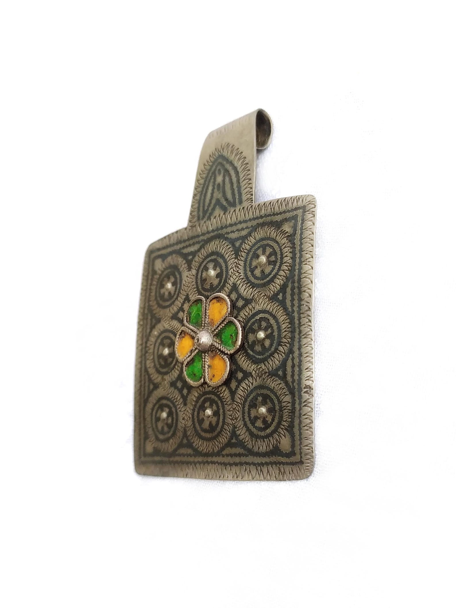 Amazigh Berber Enamel Pendant Necklace South of Morocco
