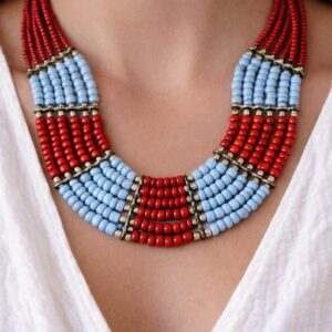 Vintage Berber Amazigh Multi Strand Seed Bead Heritage Necklace