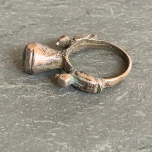 Berber Vintage Silver Bird Ring with Turquoise Statement Design