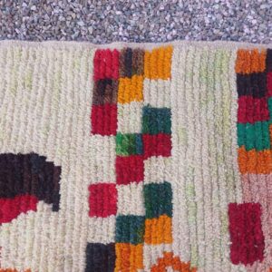 Amazigh Berber Handmade Wool Rug with Colorful Geometric Tribal Design