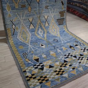 Berber Afghan Area Rug with High Pile Which Geometric