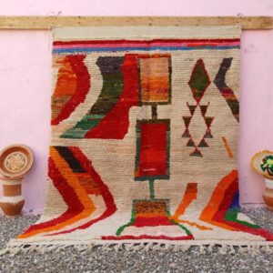 Amazigh Berber Custom Abstract Geometric Wool Rug Handmade Carpet