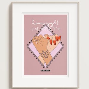 Amazigh Berber Sorority Poster with Tamazight Tifinagh Hands Artwork