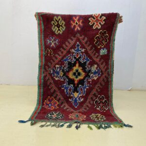 Berber Boucherouite Rugs with Amazigh Design Colorful Rug