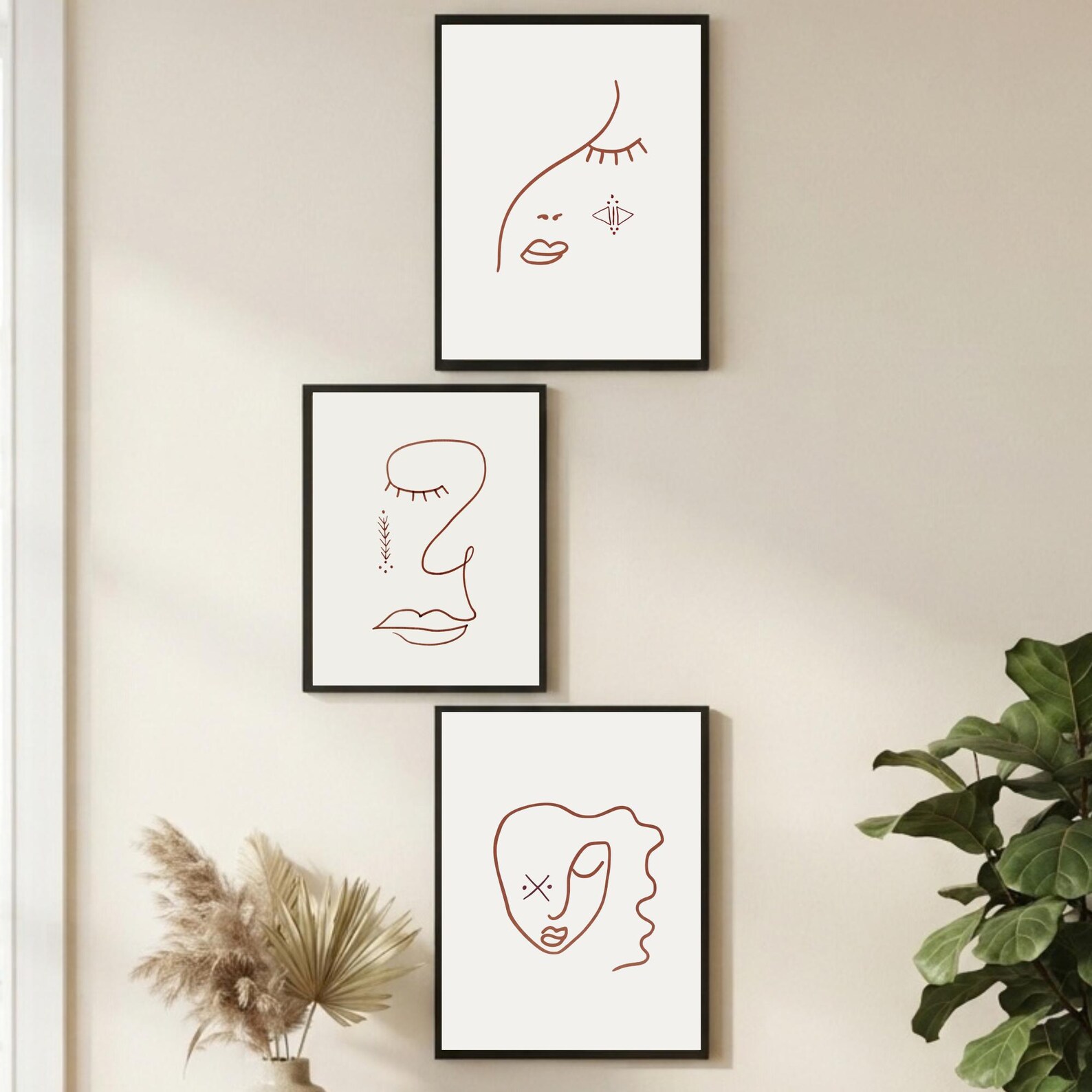 Amazigh Facial Tattoo Line Art Prints Minimalist Digital Download