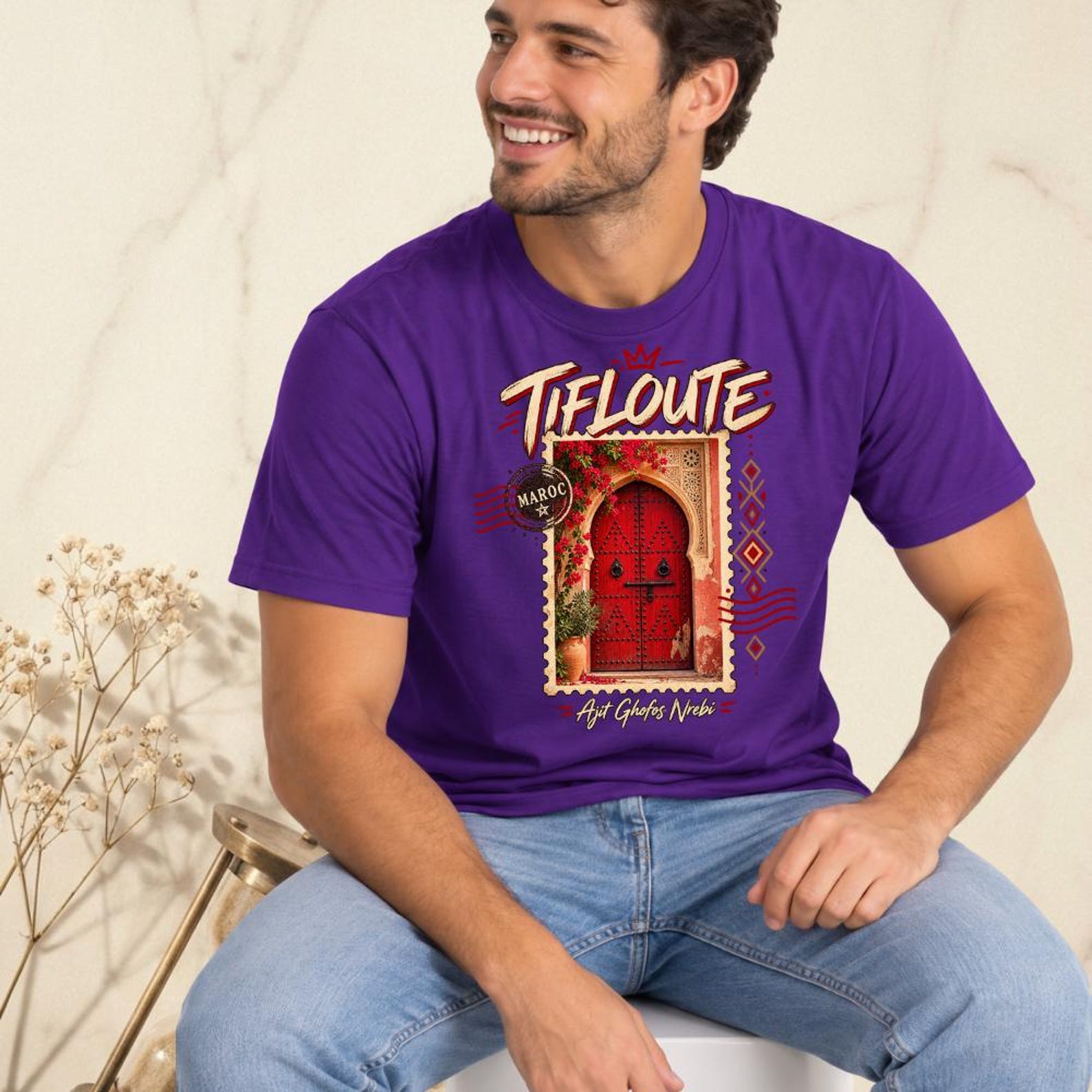 Tiflooute Amazigh Berber Door Heritage Art Graphic T-Shirt
