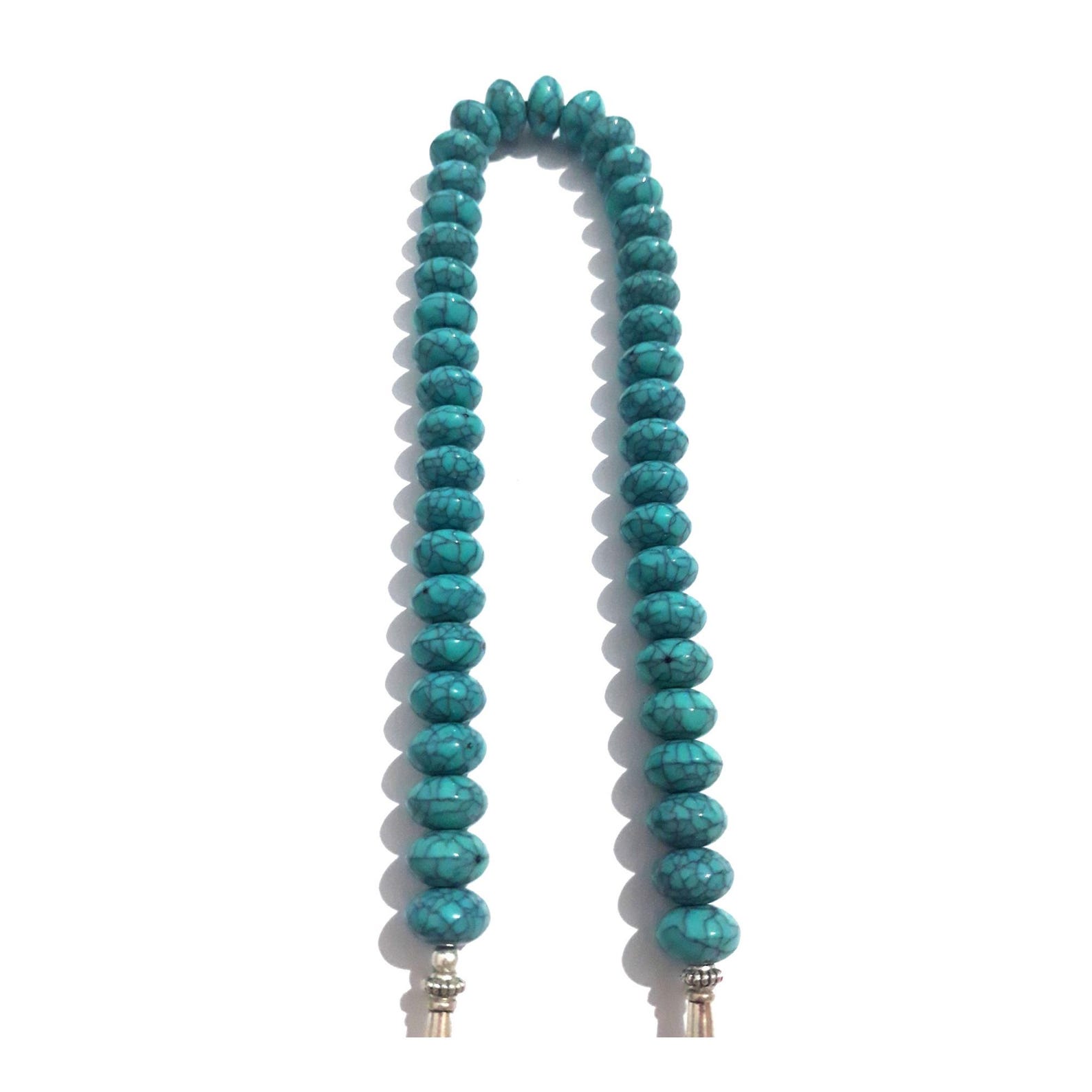 Berber Amazigh Hamsa Necklace with Turquoise Beaded Boho Cord
