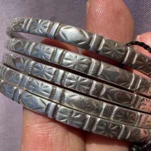 Berber Amazigh Silver Bracelet Set of Five Large Bangles