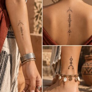 Amazigh Berbères Tatouage Motifs Géométrique PNG Bundle Digital Download Collection