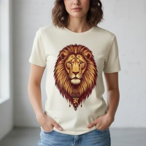 Amazigh Berber Lion T-Shirt with Traditional Art Graphic Tee