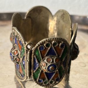 Amazigh Traditioneller Berber Kabyle Mid Century Enamel Bracelet