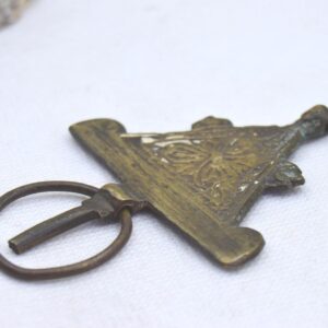 Amazigh Berber Vintage Bronze Fibula Pin with Engraved Tribal Design