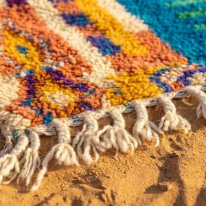 Colorful Berber Boujaad Azilal Wool Handmade Artisan Rug