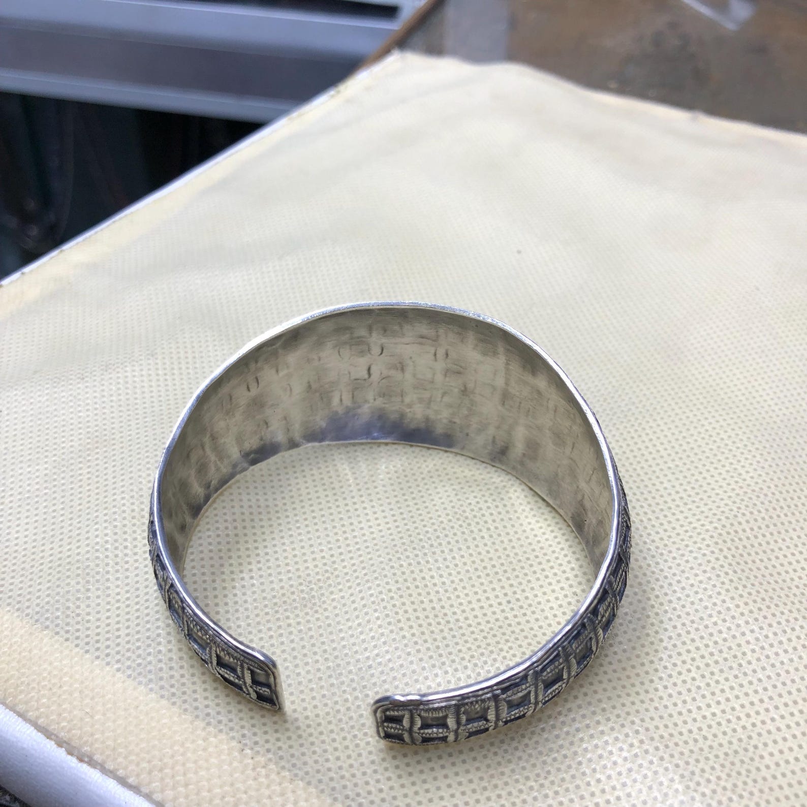 Berber Amazigh Tuareg Manchette Gravé Silver 925 Bracelet