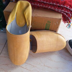 Berber Babouche Shoes Handmade Yellow Leather House Slippers