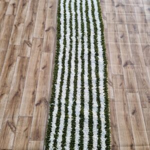 Amazigh Berber Pink Ivory Runner Rug with Red Diamond Pattern