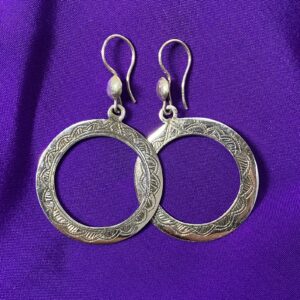 Berber Tuareg Taqzhne massif Silver Earrings with Amazigh Style