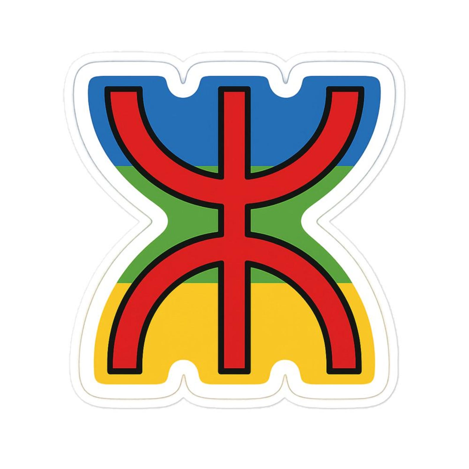 Amazigh Yaz Flag Sticker Berber Symbol Cultural Decal
