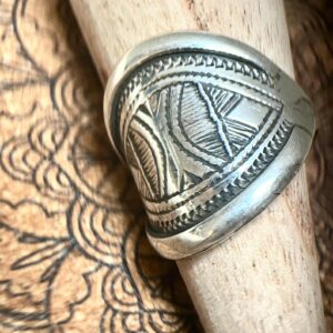 Amazigh Tuareg Chevalière arrondie massif Artisanat Silver Ring