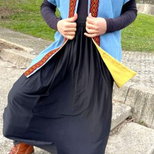 Berber Gilet Inspired Obi Belt with Amazigh Embroidery Design