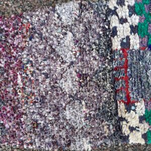 Amazigh Berber Boucherouite Handmade Wool Yarn Kilim Rug