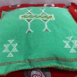 Handmade Berber Amazigh Wool Kilim Pillow Cover with Tribal Design