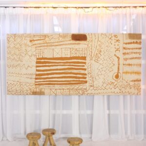 Amazigh Vintage Henna Mounted Chassis Textile Wall Art