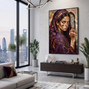 Amazigh Berber Woman Portrait Digital Download Purple Art Print