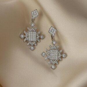 Amazigh Berber Lion's Paw Geometric Sterling Silver Earrings