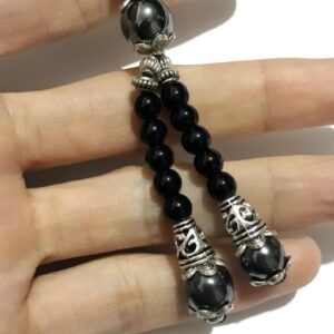 Berber Amazigh Tuareg Onex Hematite Beaded Color Cord Necklace