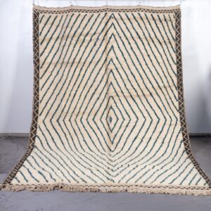 Amazigh Taznakht Berber Ivory Black Geometric Wool Rug