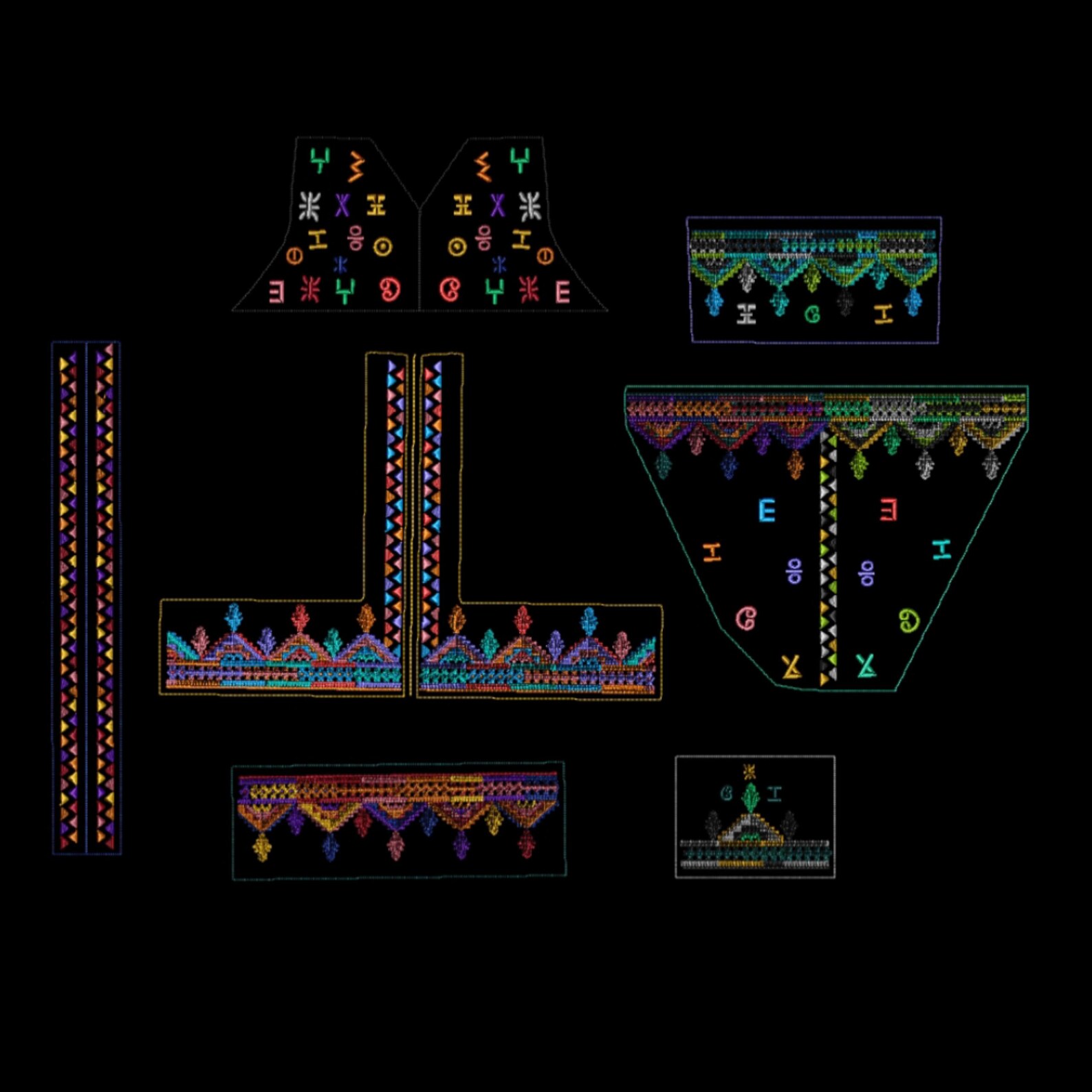 Amazigh Berber Machine Embroidery Design Digital Download Files