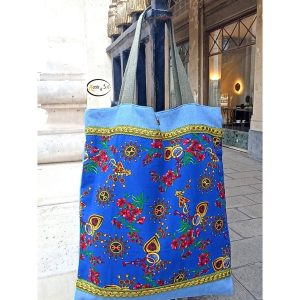 Berber Kabyle Jeans Bag with Amazigh Textile Motifs and Algérie Style