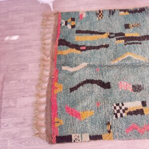 Amazigh Berber Beni Ourain Wool Rug with Boho Home Decor